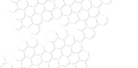 Abstract background honeycomb white and grey.ideas for your design banners , book, Website work, stripes, tiles,Futuristic abstract banner.Elegant concept design with golden line.