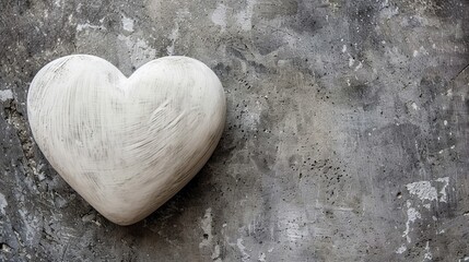 White clean heart on a gray background for all lovers 