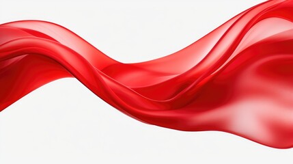 Elegant red fabric flowing on a clean white background, perfect for fashion or design projects