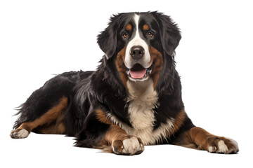 Cute Bernese mountain dog isolated on transparent background