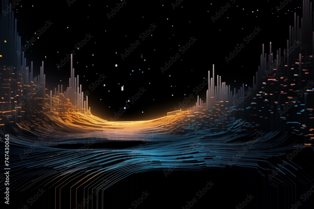 Poster glitched data abstract background