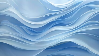 a blue background with curved waves, in the style of transparency and opacity, vibrant energy