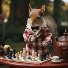 squirrel plays chess