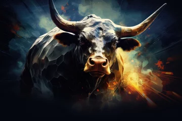 Tuinposter animal bull in the stock market © vectorstory