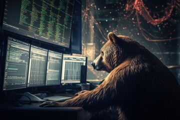 The bear sits and trades. Bear market