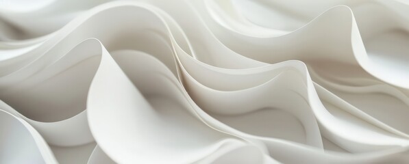 a white paper background with curves and wave patterns, in the style of animated shapes, overlapping shapes