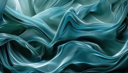 Fototapeta premium an abstract blue background with a soft, wavey shape, in the style of dark green and light cyan