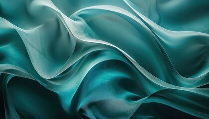 Fototapeta premium an abstract blue background with a soft, wavey shape, in the style of dark green and light cyan