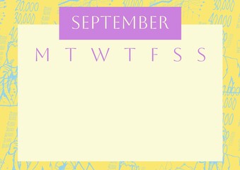 Organizing monthly activities, the September calendar template with a clear, simple layout