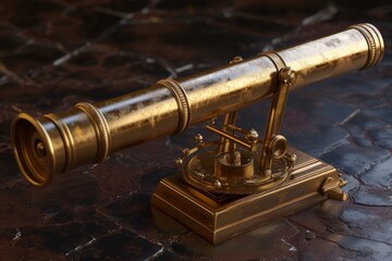 Obraz premium Vintage-inspired brass telescope, a charming collectible ornament.