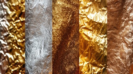 A close-up view of metallic foil. Ideal for backgrounds or texture use
