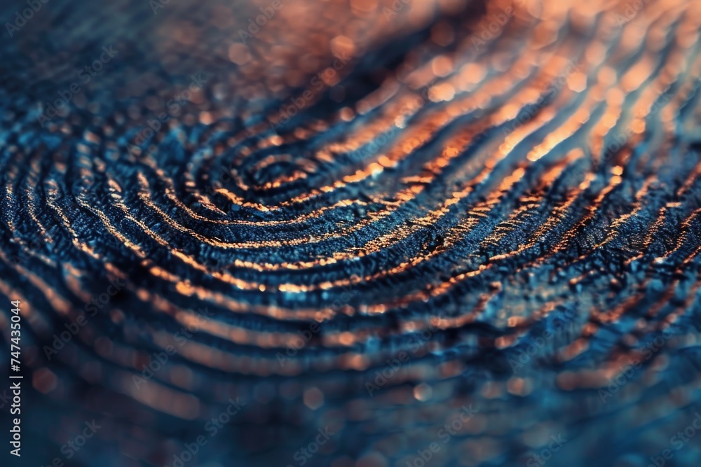 Poster Close up of a fingerprint on a piece of wood. Suitable for security and forensic concepts
