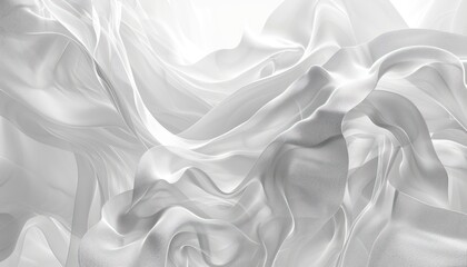 white flat abstract background | white silver white light, in the style of flowing fabrics