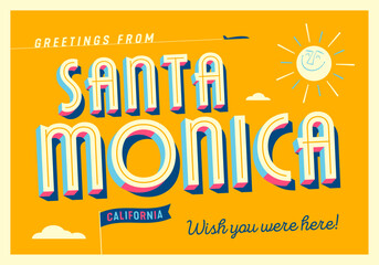 Greetings from Santa Monica, California, USA - Wish you were here! - Touristic Postcard. - 747438652