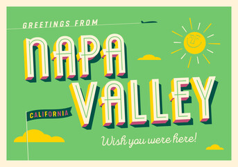 Greetings from Napa Valley, California, USA - Wish you were here! - Touristic Postcard. - 747438657