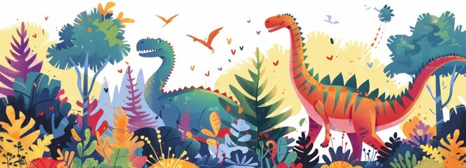 Obraz premium Creating educational materials for children about prehistoric creatures like dinosaurs