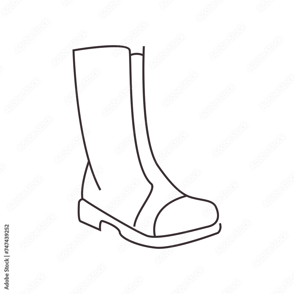 Poster shoes boots line icon logo vector