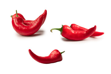 Red hot chili pepper isolated on a white background.
