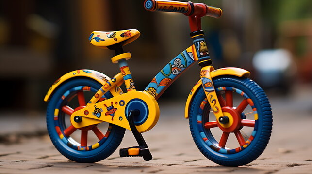 a childrens bike in the road, generative ai