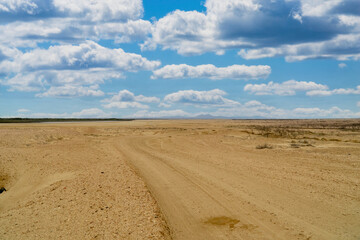 Panoramic landscape in the Bahía Portete natural national park. Guajira, Colombia. 