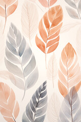 Colorful leaves pattern on light background