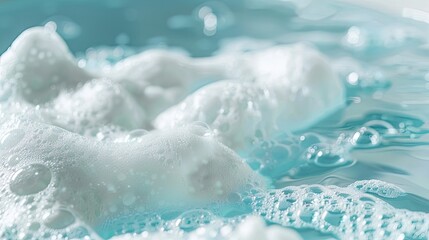 Sensory delight: Closeup of colorful foam after dissolving bath bomb in water, creating a spa atmosphere