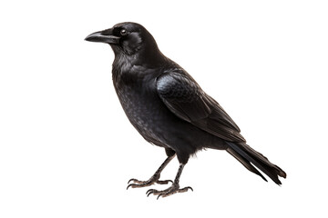 Raven photo isolated on transparent background.
