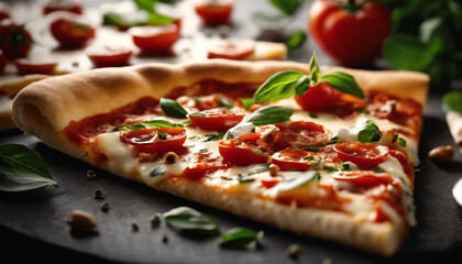 pizza with tomato and olives