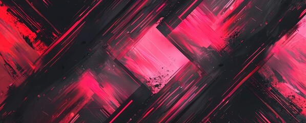 abstract background with black and red lines, in the style of dark pink, geometric decoration