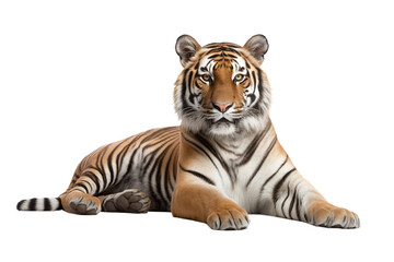 tiger photo isolated on transparent background. - obrazy, fototapety, plakaty