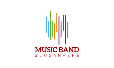 Music connecting the world logo logotype vector icon