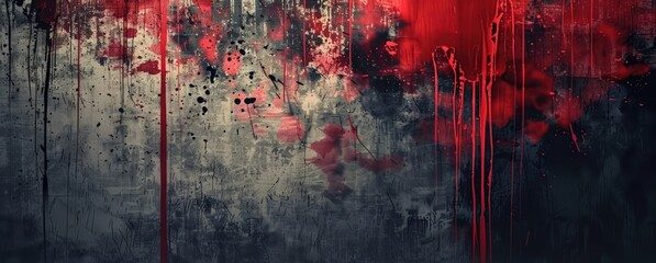 Naklejka premium black and red abstract wall background, gritty horror comics