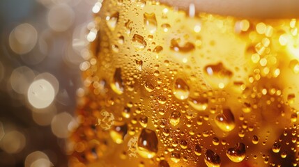 A detailed close up of a glass of beer. Perfect for beverage industry promotions