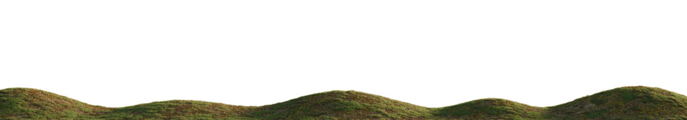 Hills with grass on a transparent background. 3D rendering © snesivan
