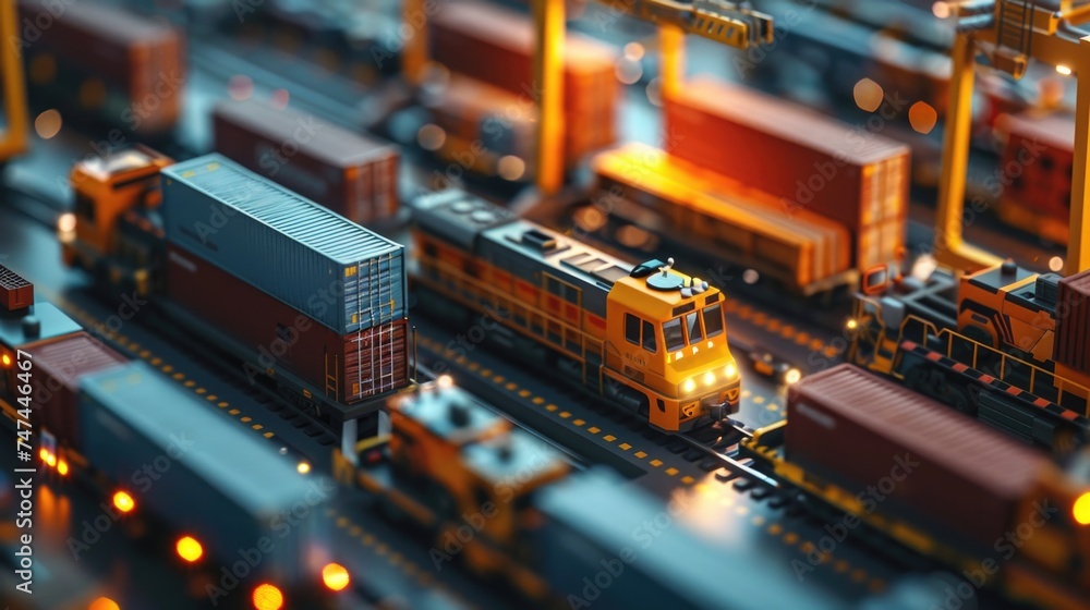 Poster close up of a train on a train track. ideal for transportation concepts