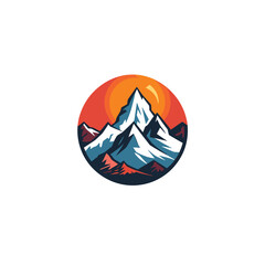 vector icon of snow mountain illustration