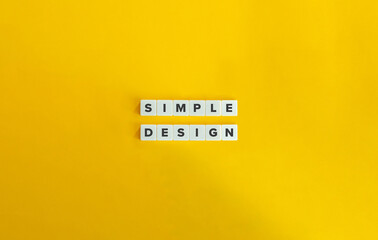Simple Design Banner. Text on Block Letter Tiles on Yellow Background. Minimalist Aesthetics.