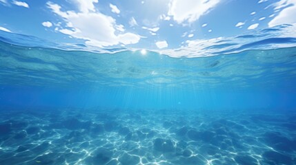 Sunlight shining through clear water, perfect for nature and underwater themes