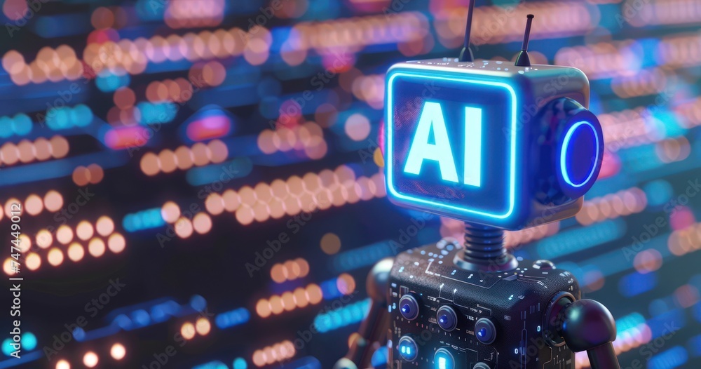 Poster ai robot are having ux application design, technology design