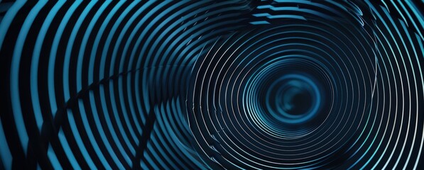 the futuristic wave pattern is shown in a black and blue background