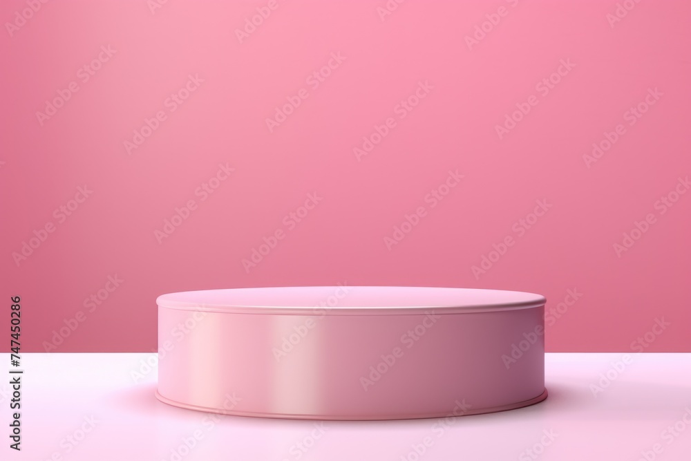 Aufkleber a pink round object on a white surface, suitable for various concepts