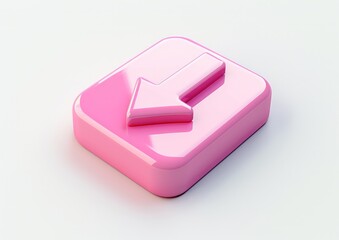 arrow on a white background, isolated, white background, a 3d rendered rounded square button