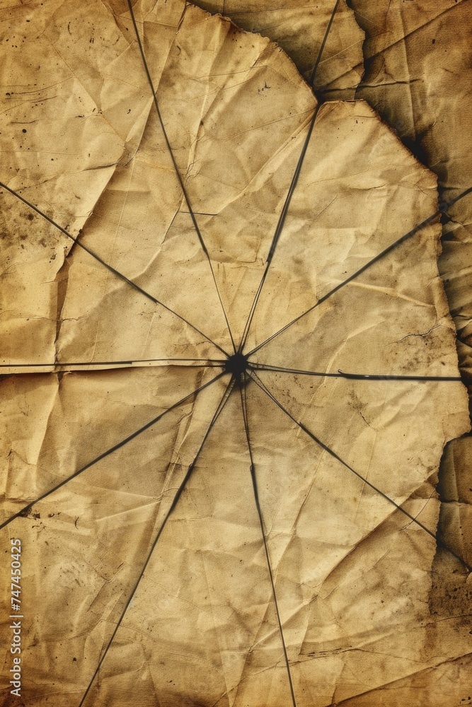 Poster Old paper with a broken umbrella, suitable for various design projects