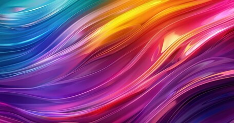 Obraz premium vibrant bright colored waved backgrounds, in the style of animated shapes, layered surfaces