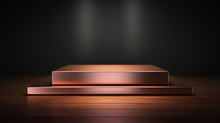Metallic Copper Podium product display for product presentation