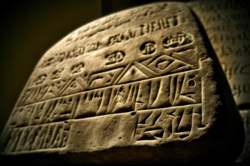Fotobehang Ancient Greek Stone Inscription Close-Up © Agustin