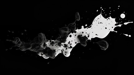 High contrast black and white image of liquid splash. Suitable for advertising and design projects