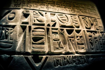 Fotobehang Ancient Greek Stone Inscription Close-Up © Agustin