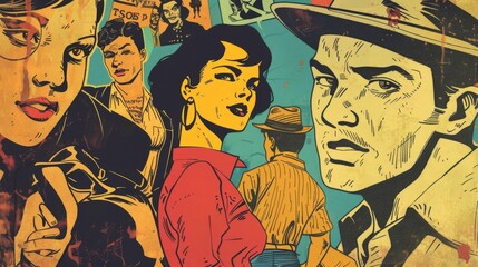 Classic Film Noir Inspired Comic Artwork