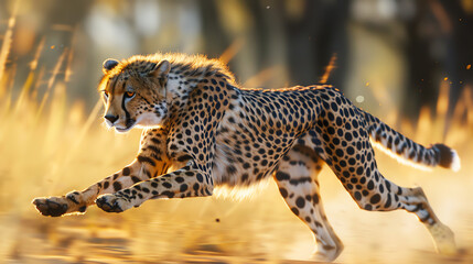 Capturing the grace of a cheetah in full stride.